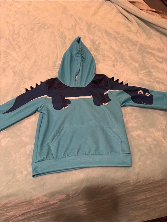 SHEIN Other - SHEIN Blue Dino Hooded Pullover for Kids